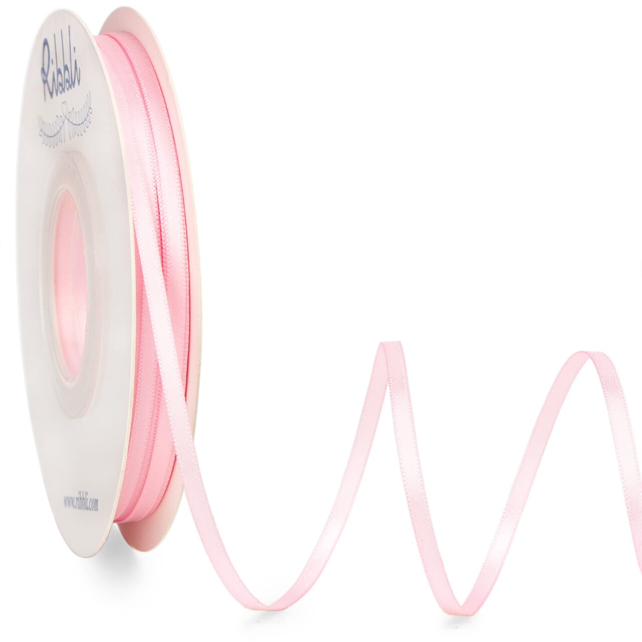 Light Pink Double faced Satin Ribbon,1/8” x Continuous 50 Yards,Use for Bows Bouquet,Gift Wrapping,Baby Shower,Floral Arrangement